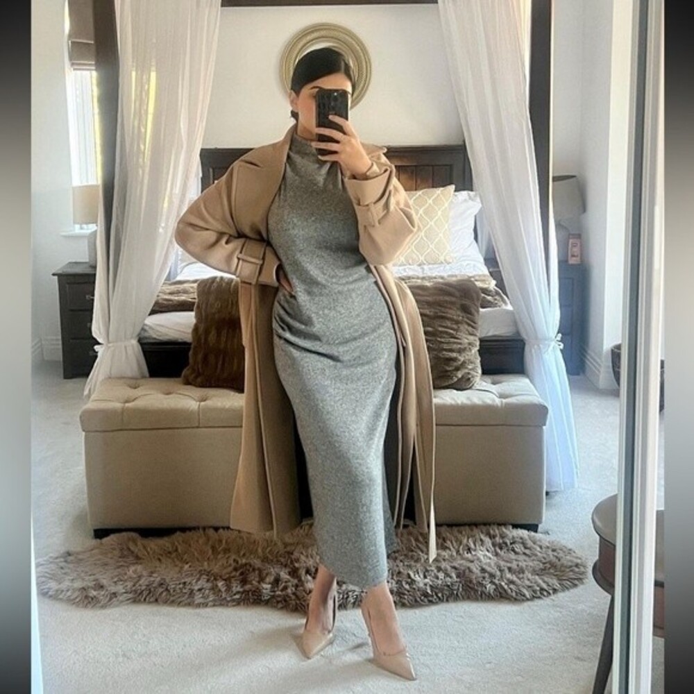 ZARA SHINY HIGH COLLAR DRESS